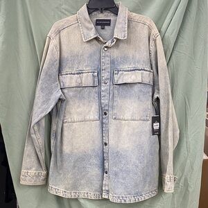 No boundaries Light Blue Denim Shirt Jacket Men Size M (38-40)